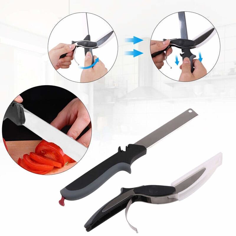 2 in 1 Multifunktions Küchenschere 19 2 in 1 Multifunktions Kuechenschere Messer Schneidebrett auseinandernehmbar und zerlegbar