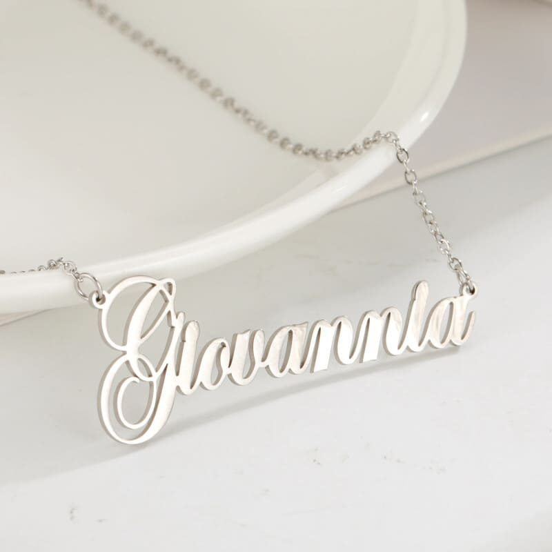 Namenskette mit verschiedenen Schriftarten Gold Rose Gold Silber Silber