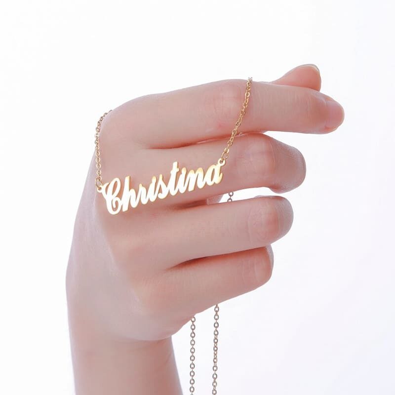 Namenskette mit verschiedenen Schriftarten Gold Rose Gold Silber mit Name Christina