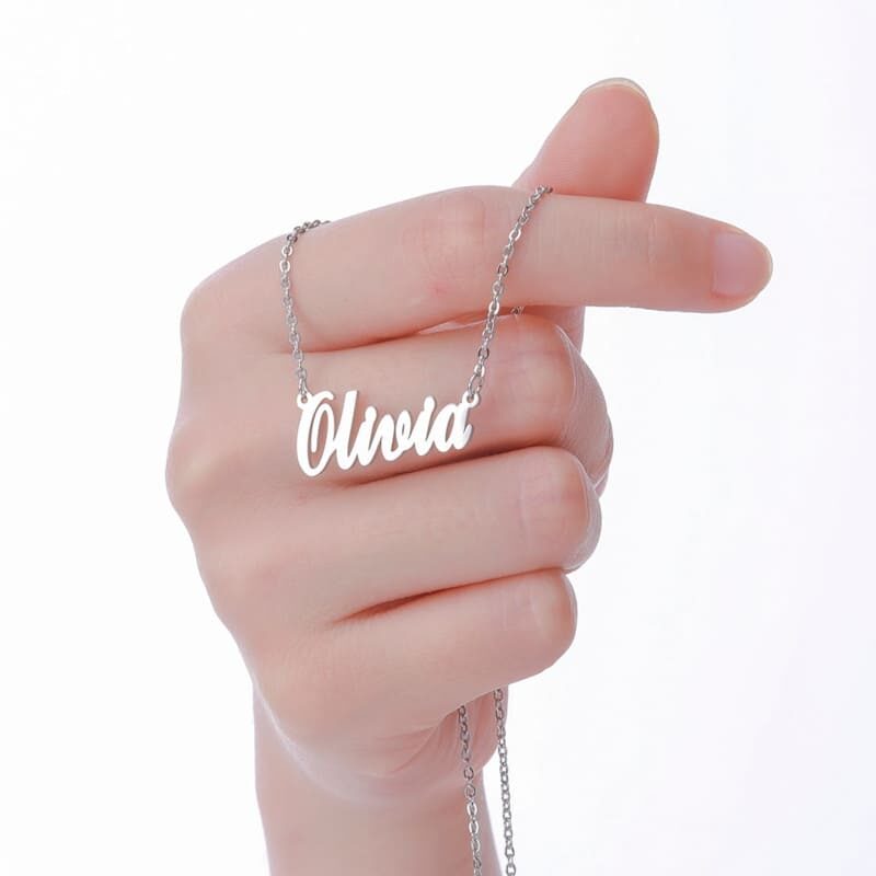 Namenskette mit verschiedenen Schriftarten Gold Rose Gold Silber mit Name Olivia