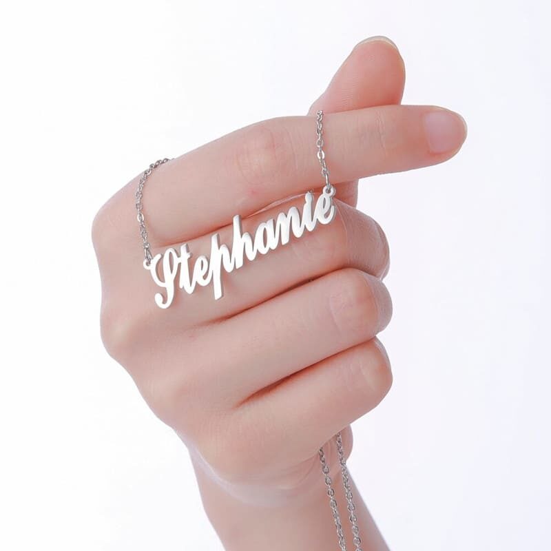 Namenskette mit verschiedenen Schriftarten Gold Rose Gold Silber mit Name Stephanie