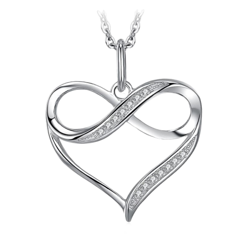 Herz Anhaenger echt silber 925 fuer Damen 8 Ewige Liebe Foto auf transparentem Hintergrund 1